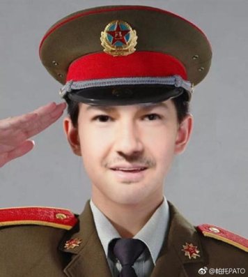 帕托发军装照:中国军人辛苦了 祝全中国建军节快乐